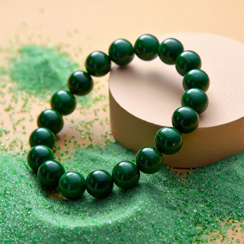 🌟 Green Jade Bracelet (Abhimantrit & Certified)