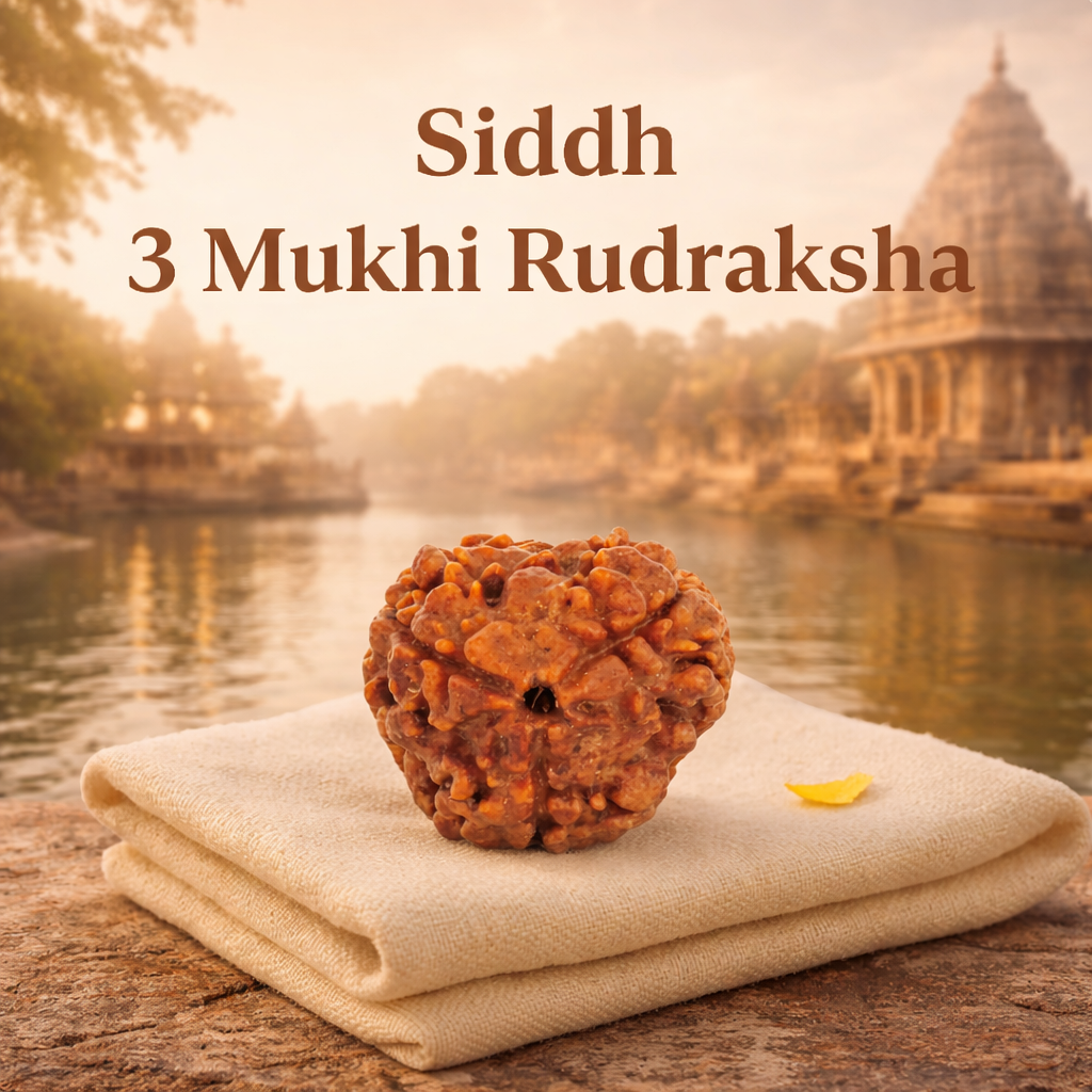 Kashi Siddh 3 Mukhi Rudraksha (Nepal Origin) – Natural & Authentic Bead (17–22mm)