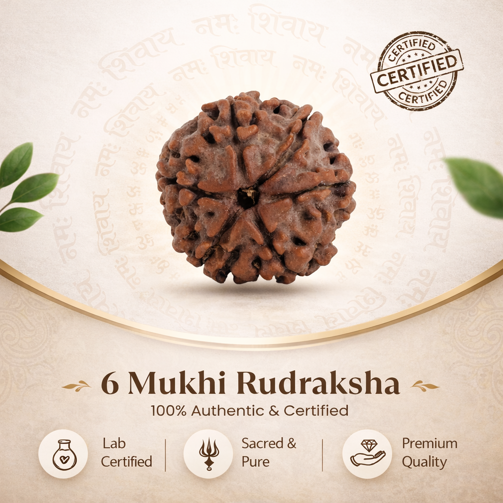 Nepal Origin 6 Mukhi Rudraksha – Natural & Authentic Bead (17–22mm)