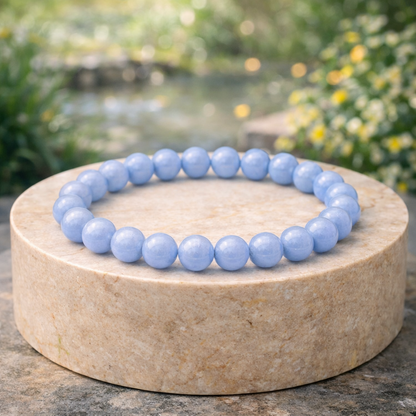 Blue Lace Agate Bracelet (AAA+ Quality Lab Certified)