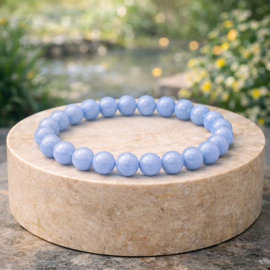 Blue Lace Agate Bracelet (AAA+ Quality Lab Certified)