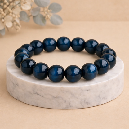 Blue Tiger Eye Bracelet(AAA+ Quality Lab Certified)