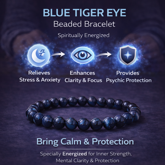 Blue Tiger Eye Bracelet(AAA+ Quality Lab Certified)