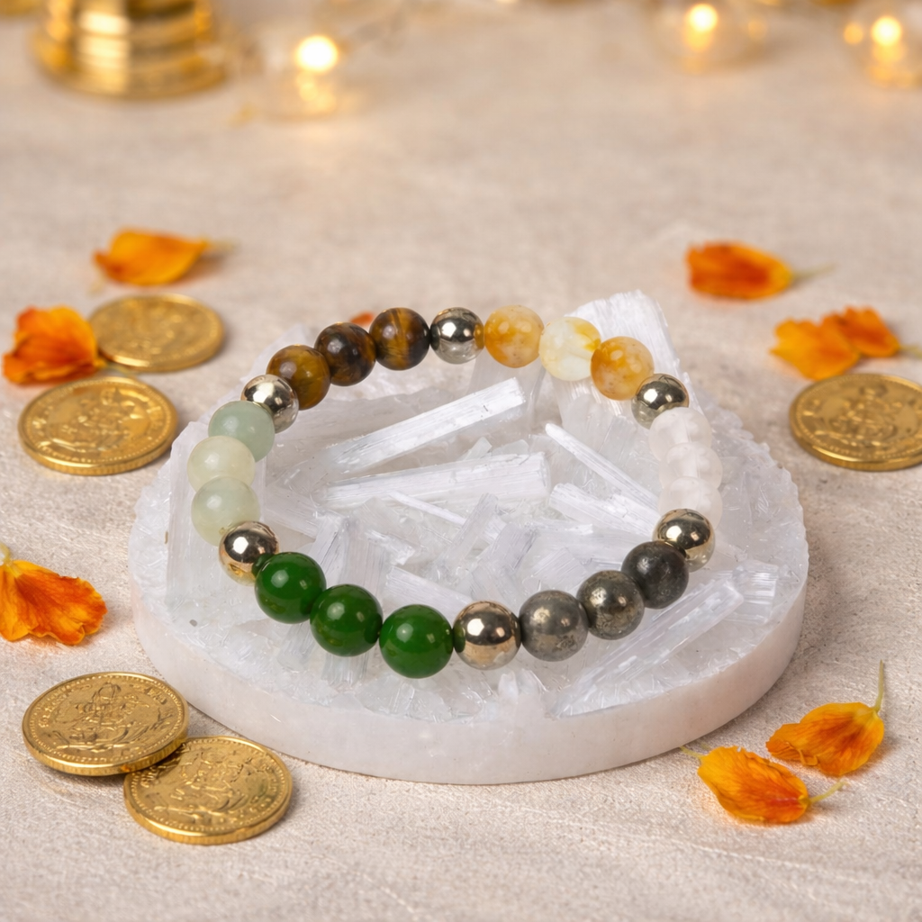 Dhan Yog Bracelet with FREE Raw Selenite Plate