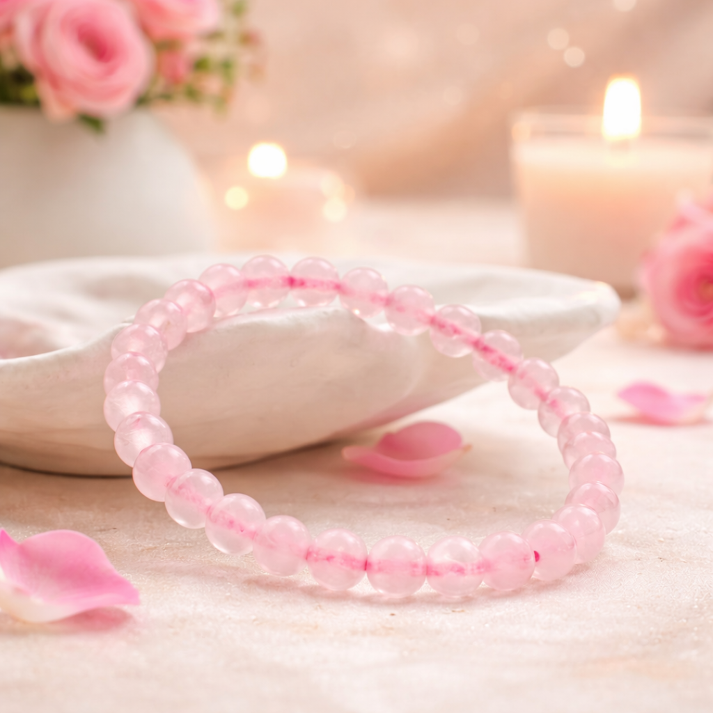 Rose Quartz Bracelet- Energized by Astrologers AAA+ Original Quality Assured