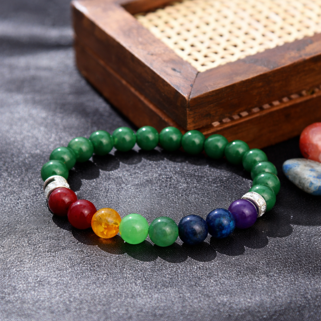 Green Aventurine with 7 Chakra - Energized by Astrologers AAA+ Original Quality Assured