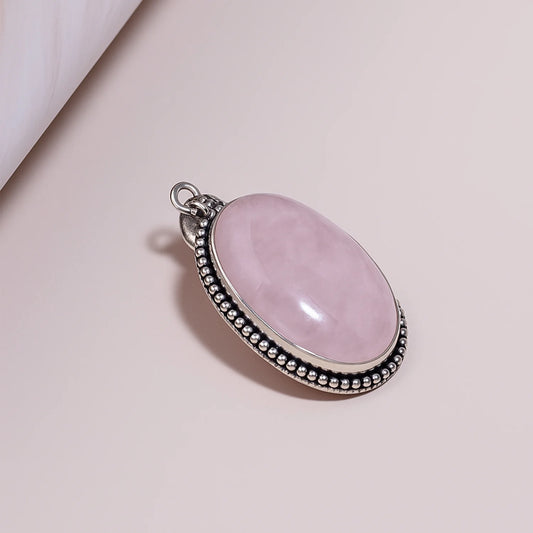 Rose Quartz Pendant – Abhimantrit & Certified for Love & Harmony