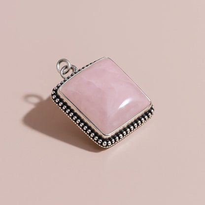 Rose Quartz Pendant – Abhimantrit & Certified for Love & Harmony
