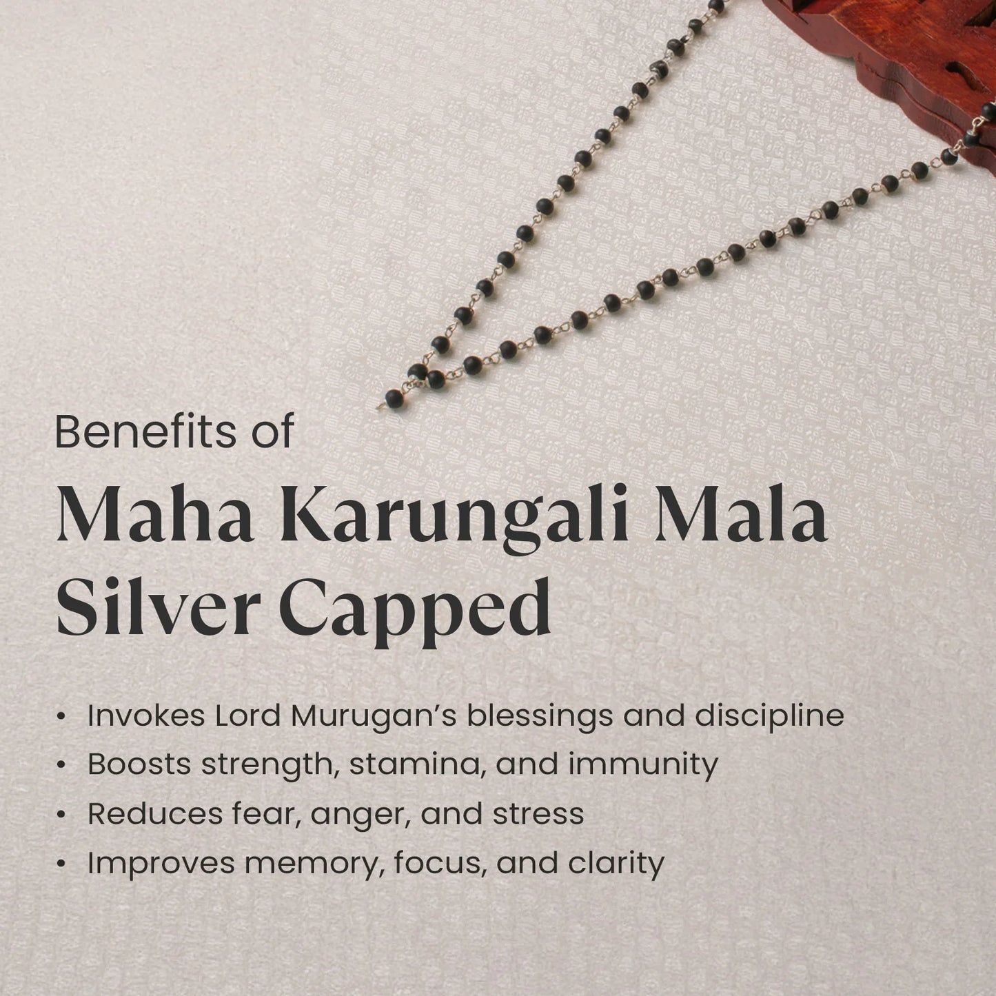 Silver-Tipped Karungali Mala Set
