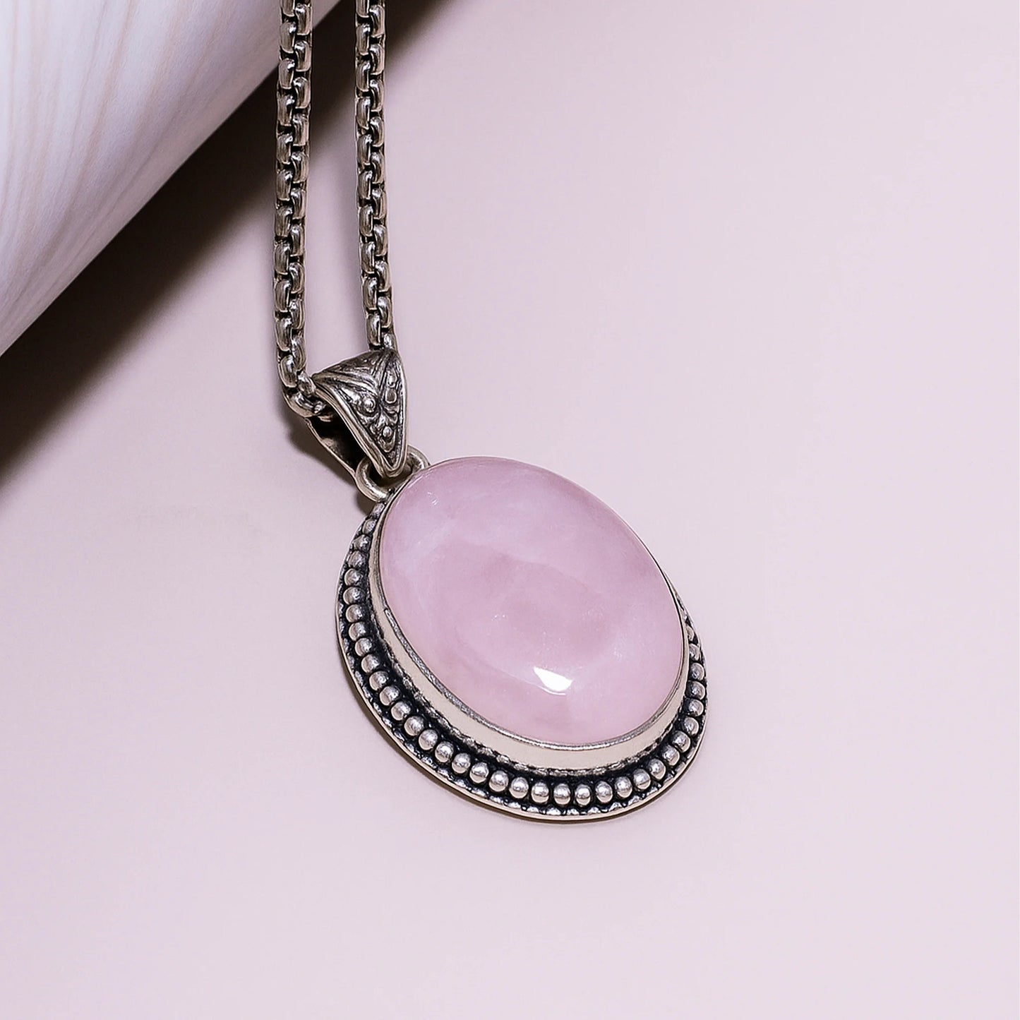 Rose Quartz Pendant – Abhimantrit & Certified for Love & Harmony