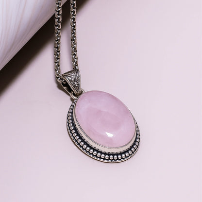 Rose Quartz Pendant – Abhimantrit & Certified for Love & Harmony