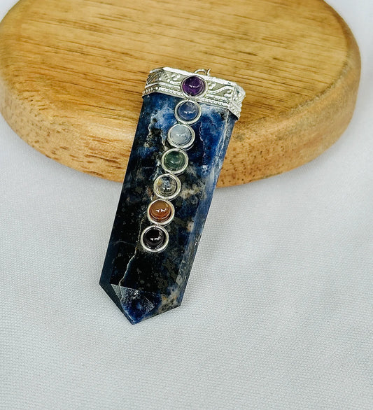 Sodalite Seven Chakra Pendant - Abhimantrit & Certified
