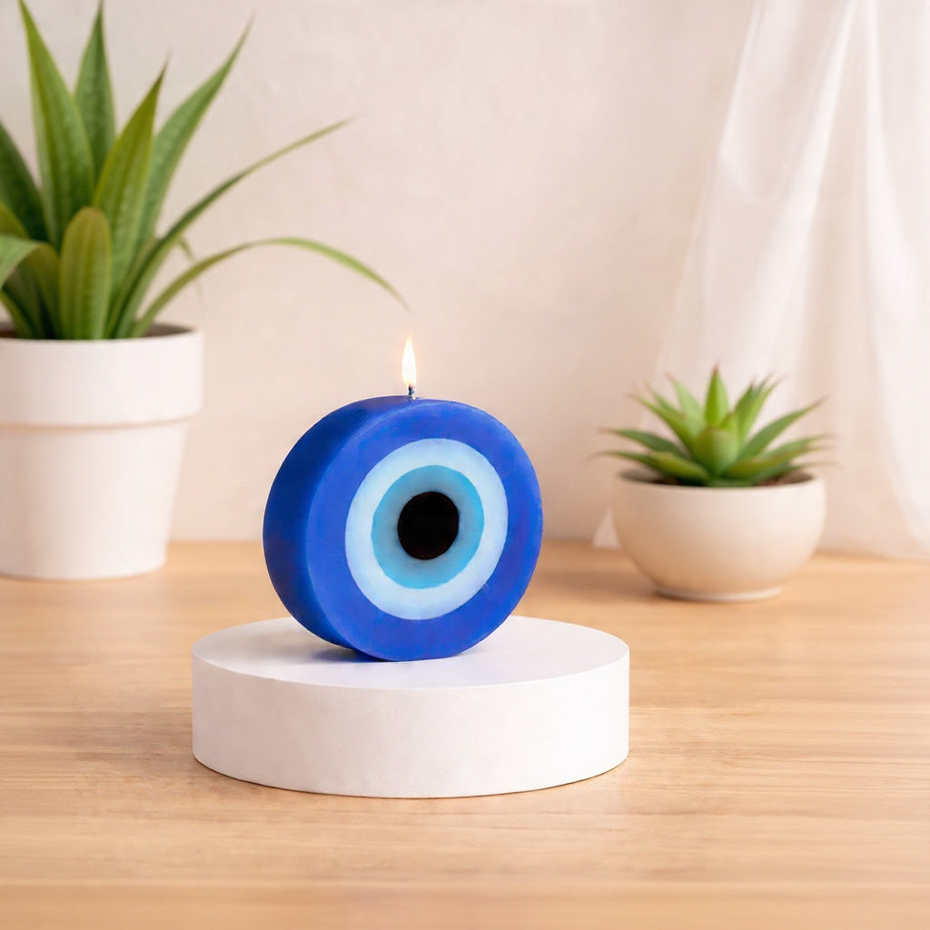 Evil Eye Nazar Protection Candle (Blue) (Pack of 2 Candles)