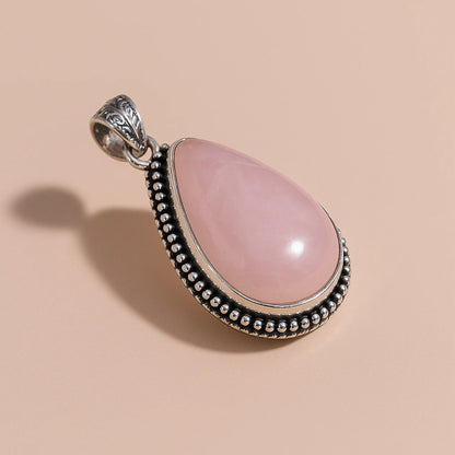 Rose Quartz Pendant – Abhimantrit & Certified for Love & Harmony