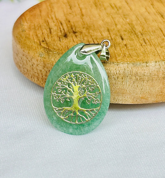 Green Aventurine Tree of Life Pendant