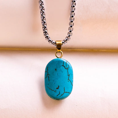 Natural Firoza Pendant – Abhimantrit & Certified for Protection & Prosperity