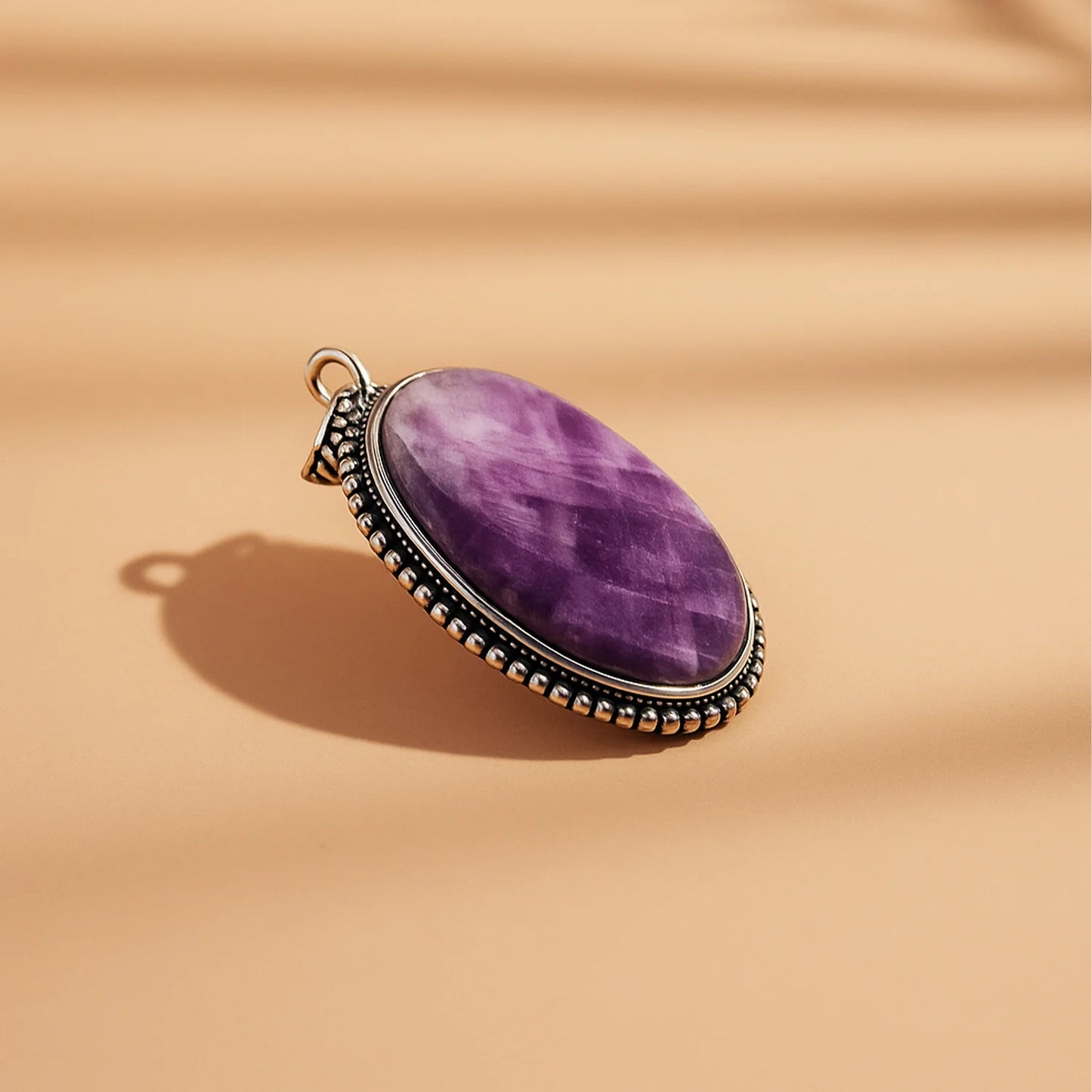 Katela Amethyst Oval Stone Pendant – Abhimantrit & Certified
